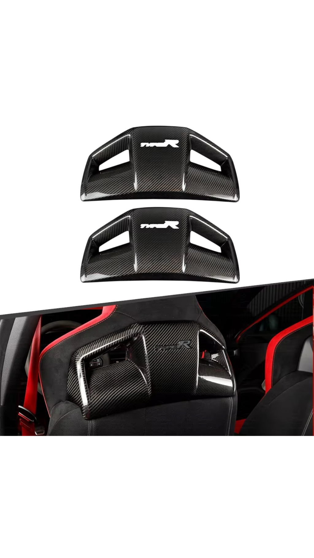 Carbon Front Seat Headrest Cover Civic FL5 Type R 22+