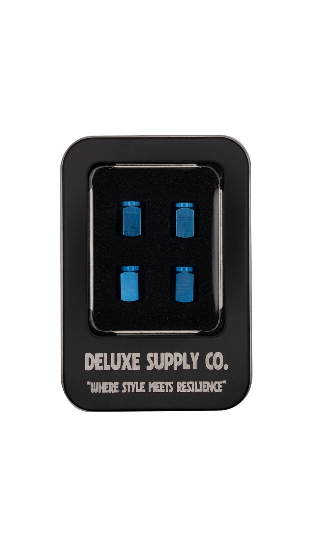 Deluxe Light Blue Titanium Valve Stem Caps