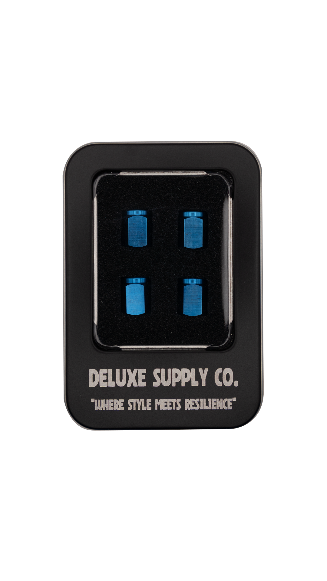 Deluxe Light Blue Titanium Valve Stem Caps