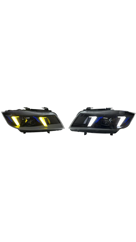 Snake Eyes Style LED Yellow/White Color Switching Headlights - E90 3 Series