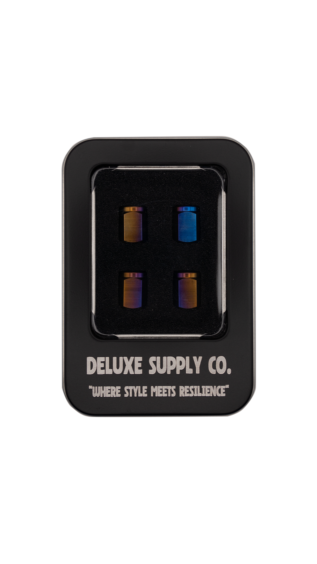 Deluxe Burnt Titanium Valve Stem Caps