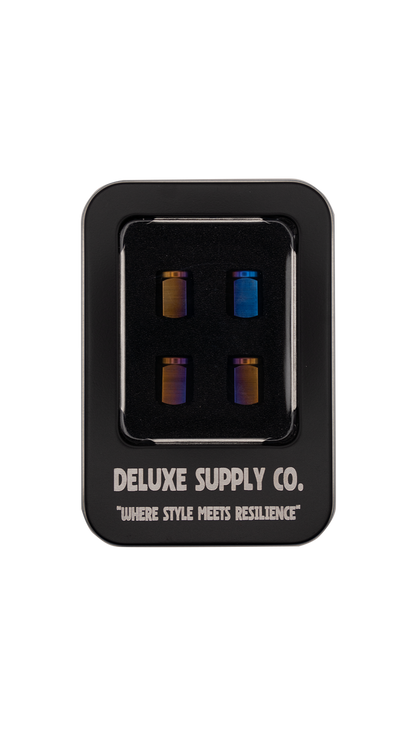 Deluxe Burnt Titanium Valve Stem Caps