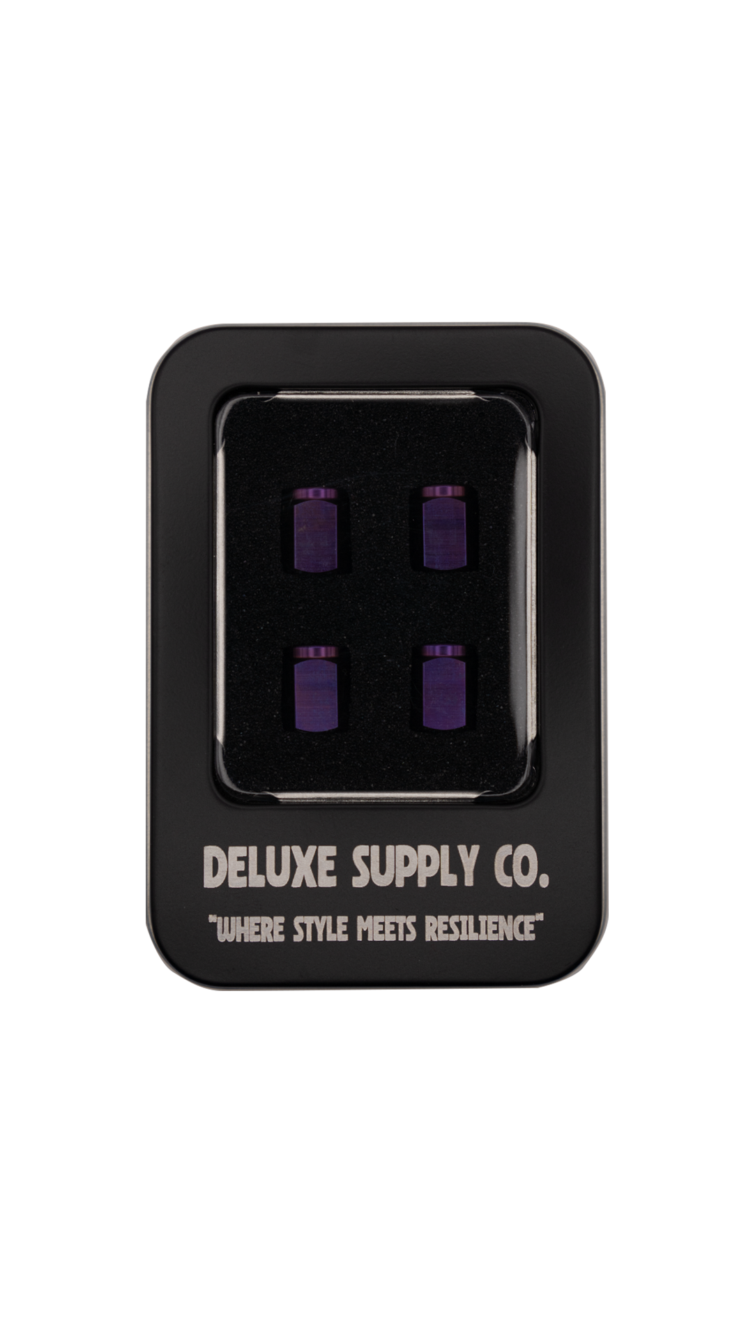 Deluxe Deep Purple Titanium Valve Stem Caps