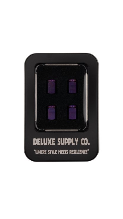 Deluxe Deep Purple Titanium Valve Stem Caps