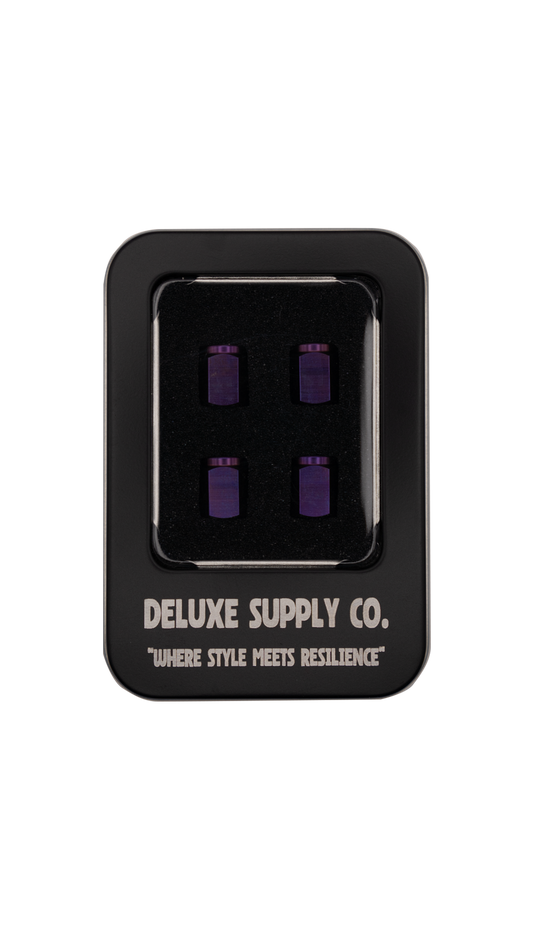 Deluxe Deep Purple Titanium Valve Stem Caps