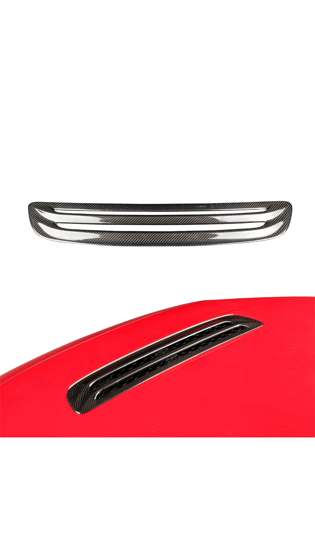 Carbon Front Hood Air Intake Grille Add On Civic FL5 Type R 22+