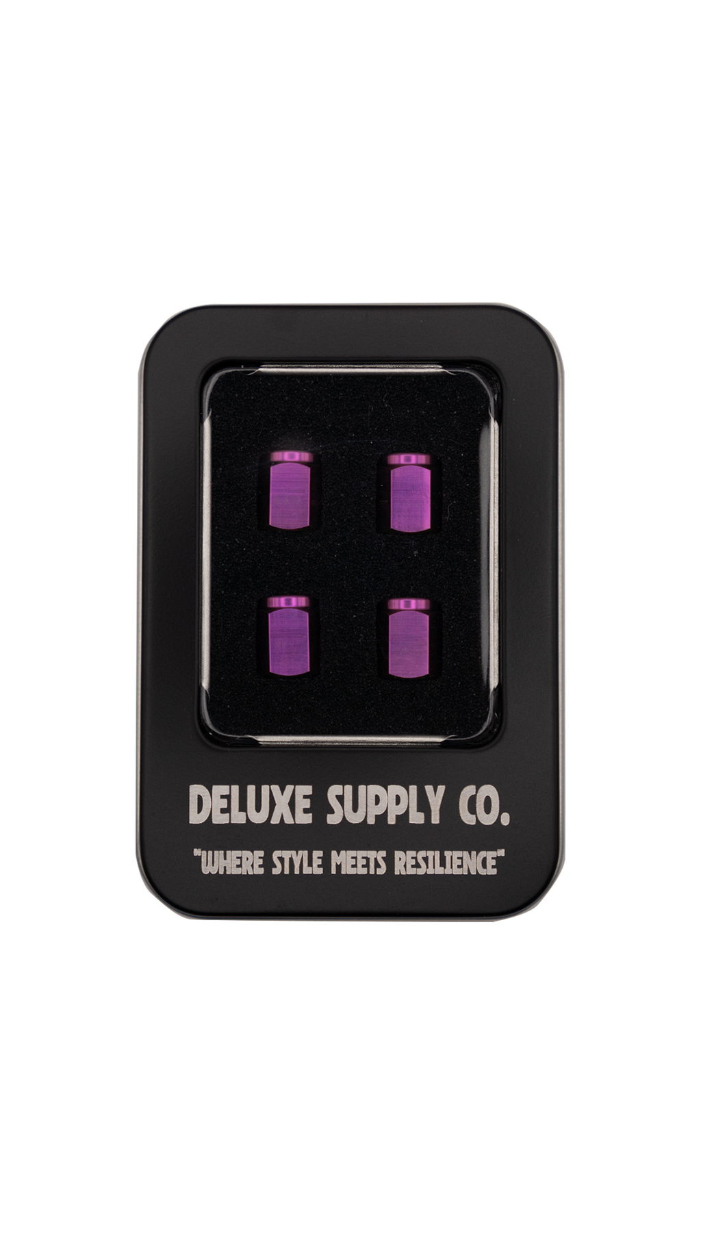Deluxe Purple Titanium Valve Stem Caps