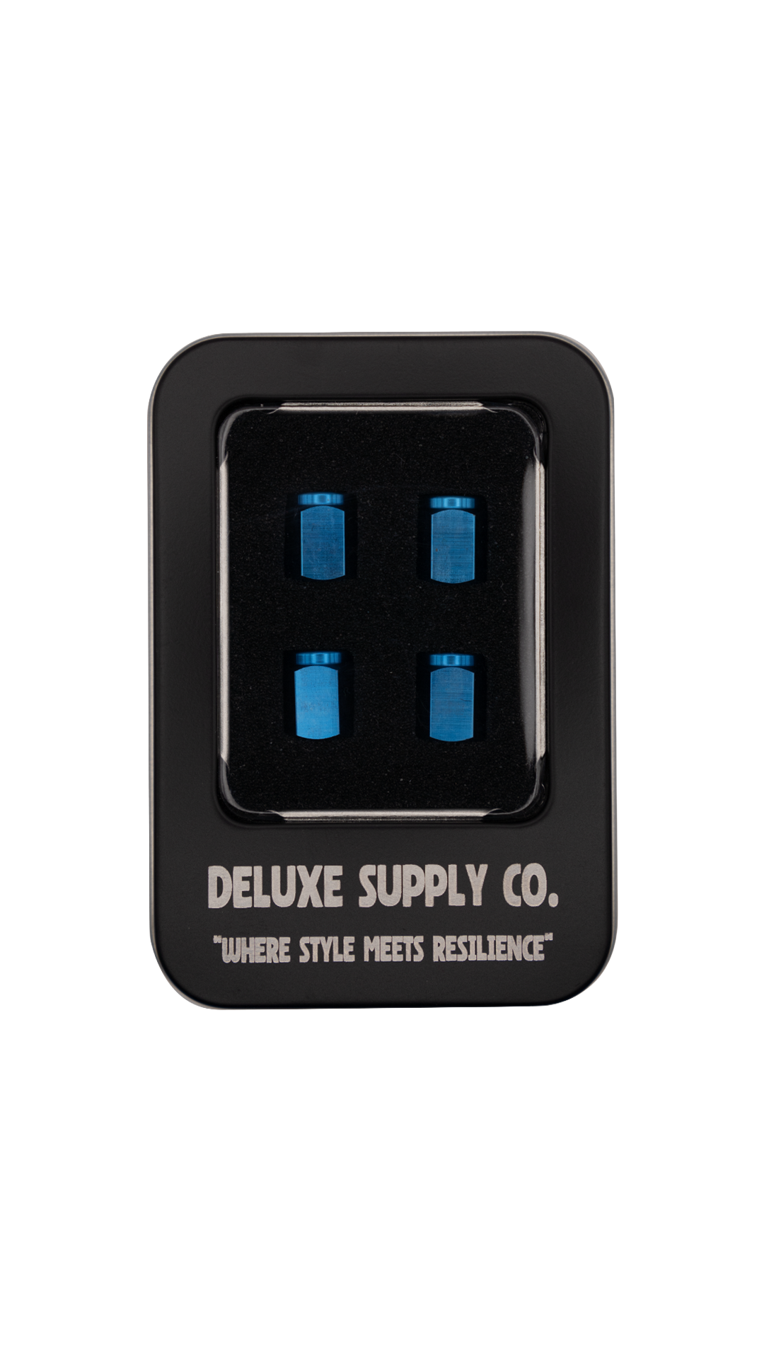 Light Blue Titanium Valve Stem Caps