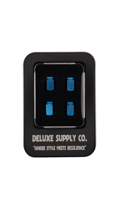 Light Blue Titanium Valve Stem Caps
