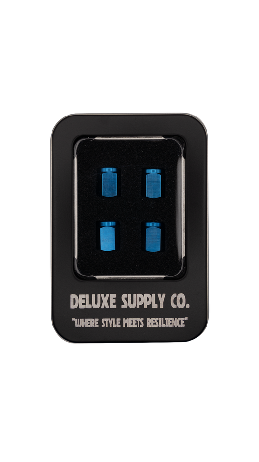 Light Blue Titanium Valve Stem Caps