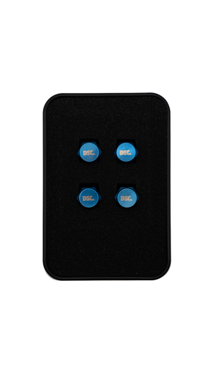 Light Blue Titanium Valve Stem Caps