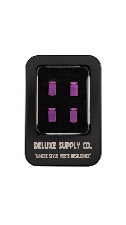 Purple Titanium Valve Stem Caps